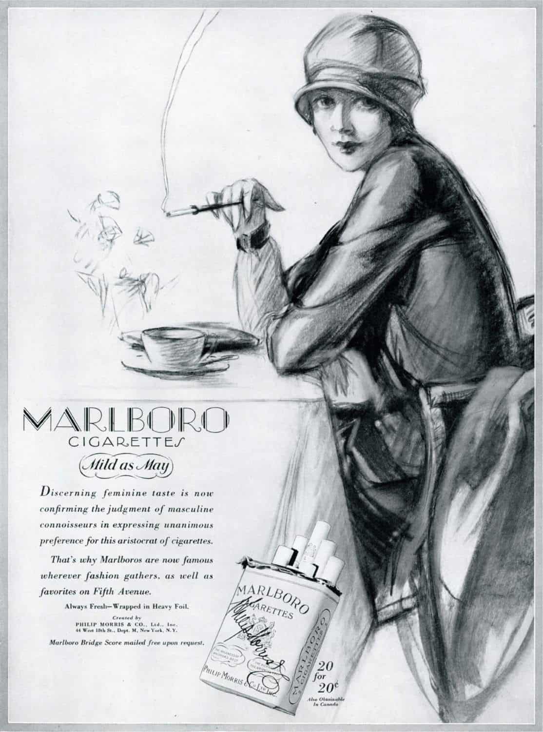 Реклама сигарет Marlboro для женщин